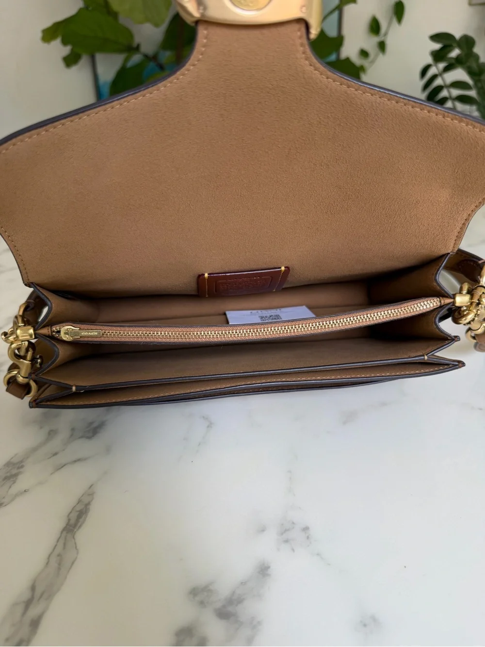 Coach Tabby Shoulder Bag 26 Honey Brown Leather Brass CCC02 & Signature Charm